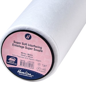 Super-Soft Iron-on Interfacing (HN108)  White - Hemline,  by the metre Clothes Home Decor Collars Plackets UK Shop
