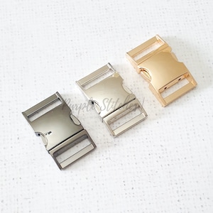 1 &quot;/ 25 mm Metallschnalle mit seitlicher Entriegelung, Dicke und schwere Metallschnalle, Rucksackschnalle, Metallschnalle hellgold silber gunmetal UK-Shop