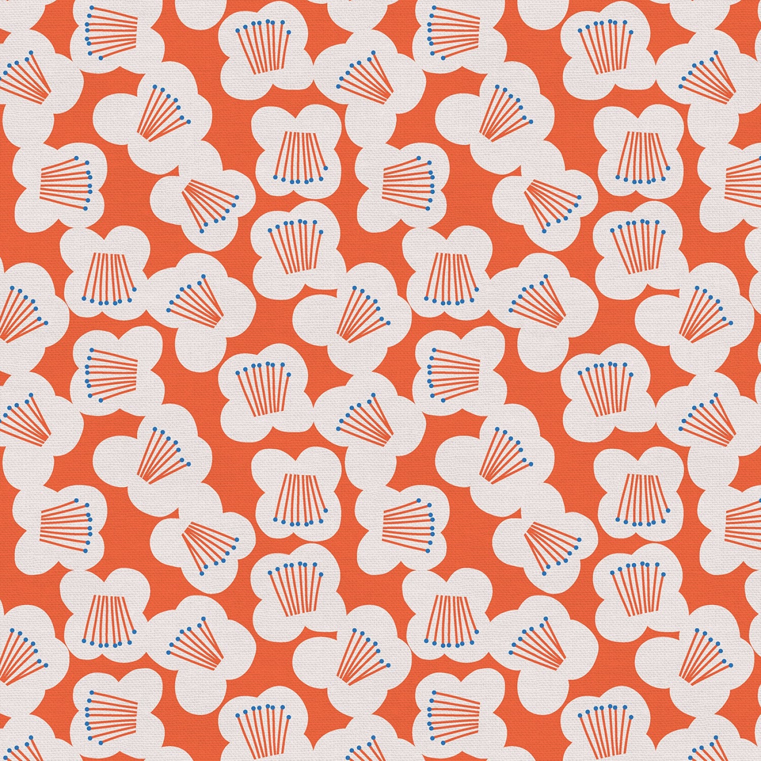 Flowering Quince Red White - Millefleur - Jessica Nielsen - Paintbrush Studio Fabric Fat Quarters 100% cotton quilting dressmaking UK Shop