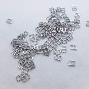SILVER colour 4mm Rectangle Mini doll Buckles slider 4mm Sewing Craft Doll Clothes Making bjd UK Shop