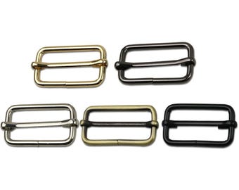 1,5"/38 mm Cursore regolabile in metallo a tre alette, regolatore per tracolla di borsa, fibbia di collegamento oro chiaro argento canna di fucile ottone anticato negozio Regno Unito