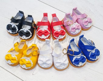 5.5cm PU leather Doll Shoes, Doll Bow shoes, court Shoes, Fashion doll shoes, BJD, 1/6 dolls upto 5 cm doll feet UK Shop