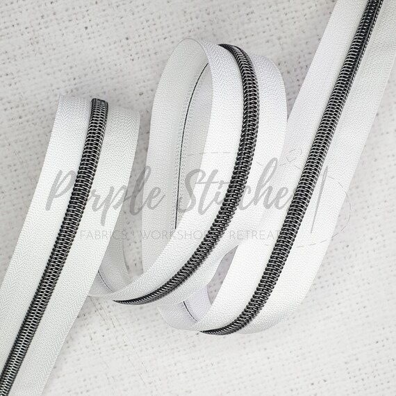 #5 Nylon Coil Zipper Brown/Gunmetal - PER QUARTER METRE #5 Nylon Coil Zipper Brown/Gunmetal - PER QUARTER METRE