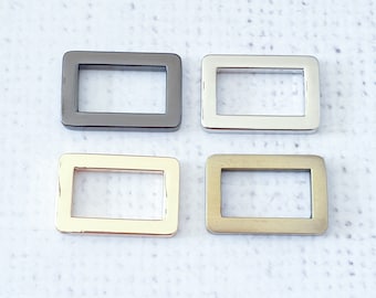 3/4インチ / 19 mm フラットメタル合金長方形リング、ライトゴールド、シルバー、ガンメタル、アンティーク真鍮、バッグ作り用金具、長方形バックル、英国ショップ