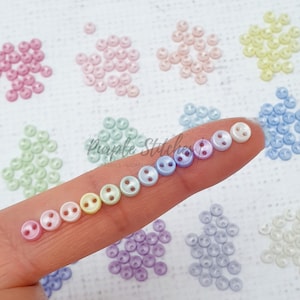 5mm PASTEL PEARL super mini botones de plástico redondos 12 colores botón pequeño Perfecto para ropa de muñeca bjd UK Shop