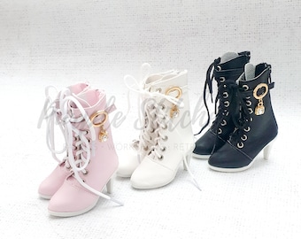 8.5cm Doll PU leather High Heel Boots, High Heel Doll Boots, pu Leather Boots, Fashion doll shoes, BJD, 1/3 dolls upto 8cm doll feet UK Shop