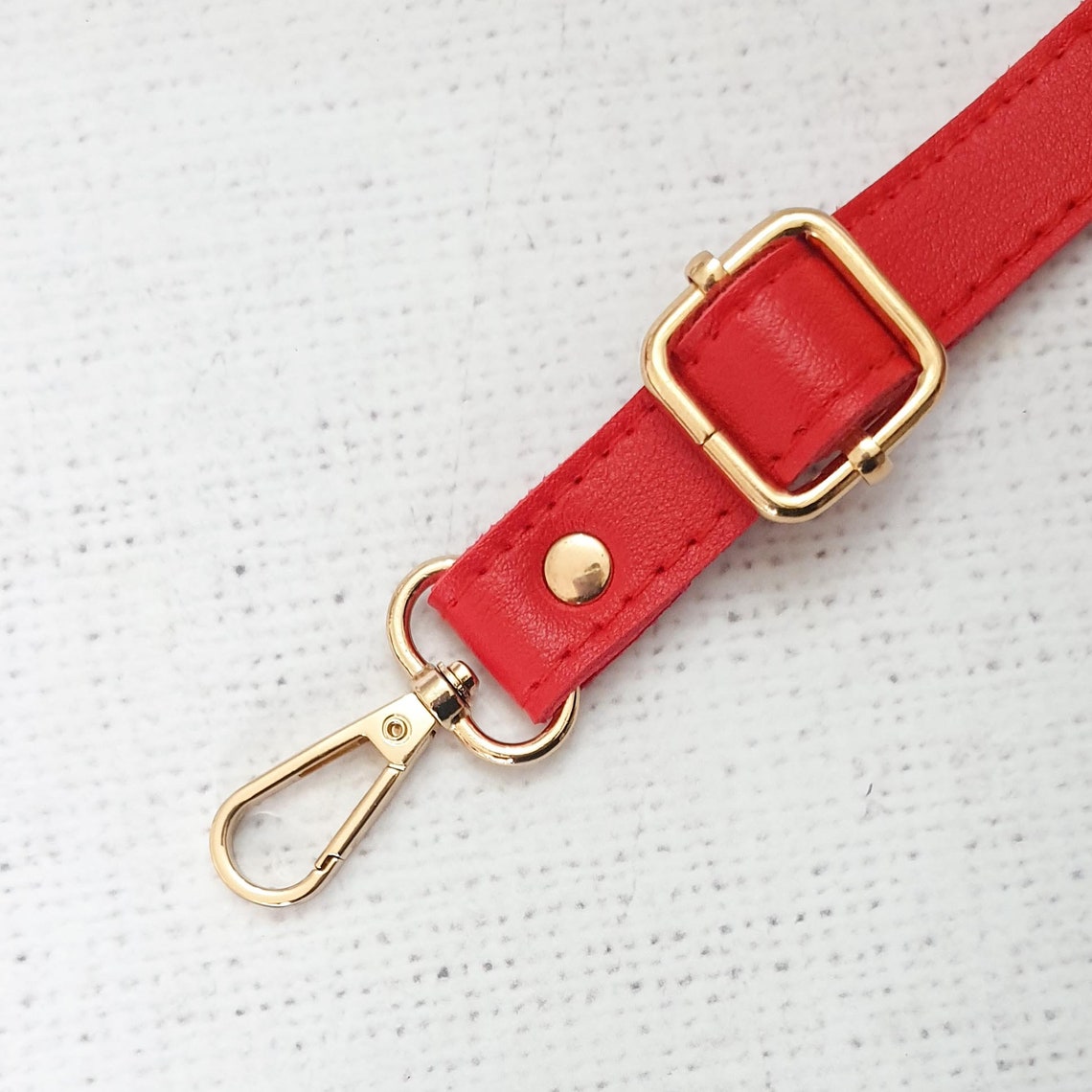 RED / GOLD Adjustable PU leather bag straps 75cm 138cm | Etsy