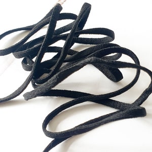 4mm / 1/8" BLACK flat soft tubular elastic cord / ear loop elastic band for face mask Sewing White Cord DIY Material for Face Mask UK shop
