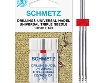 Aiguilles doubles universelles Schmetz - 2,5 mm taille 80 - Aiguilles pour machines à coudre France