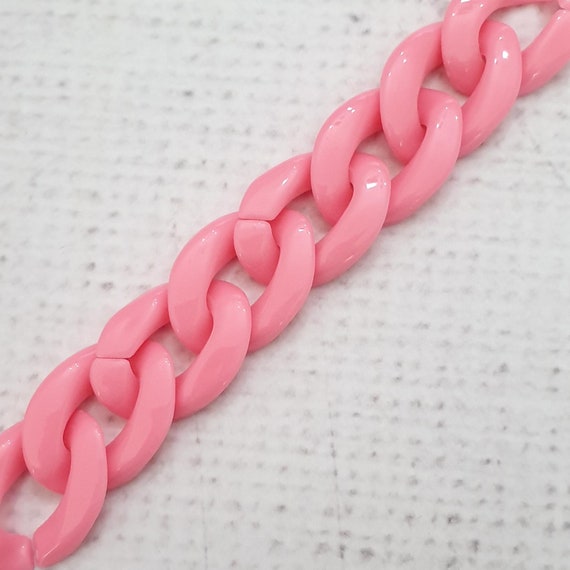 Anelli catena di plastica di colore ROSA 16x22mm, catena di borse