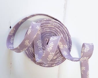 1/2" double fold Bias Tape - Liberty Quilting cotton English Berry in Lilac 100% cotton 1/2" double fold binding - by the metre