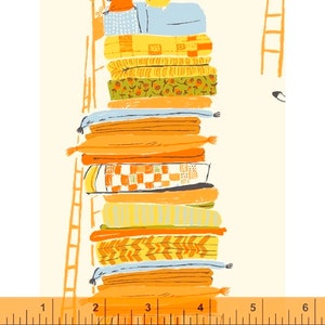 Yellow Princess and the Pea - 20th Anniversary Collection - Heather Ross - Windham Fat Quarters 100% cotton quilting UK Shop 39658A-6
