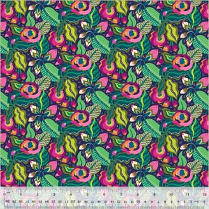 Camellia Indigo - Botanica - Sally Kelly - Windham Fabrics 100% cotton quilting dressmaking Sally Kelly UK Shop 54015-3
