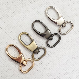 3/4&quot;/ 20mm LOBSTER swivel hook, oval wide push gate snap, handbag purse strap handles, light gold, silver, gunmetal, Antique Brass, UK shop