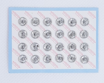 6mm Snap Closures 24 pcs SILVER colour metal Snap fastener Tiny Buttons Sewing Craft Doll Clothes Making Supply   bjd UK Shop