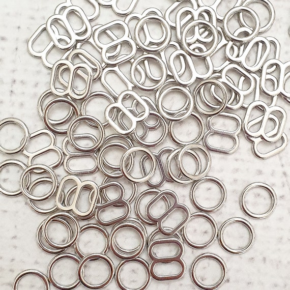 6mm SILVER Colour Bra Rings and Sliders 6mm, 1/4 Metal Alloy Rings