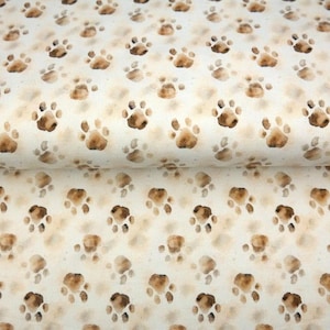 Paws | Digital Printed Cotton Jersey | by quarter metre cotton jersey dressmaking UK Shop