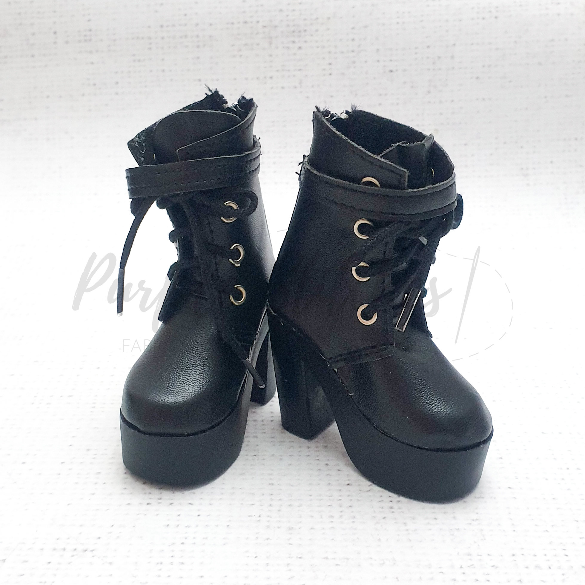 7.5cm Doll PU leather Platform High Heel Boots, High Heel Doll Boots Leather Boots, 60cm BJD, 1/3 dolls upto 7cm doll feet uk Shop