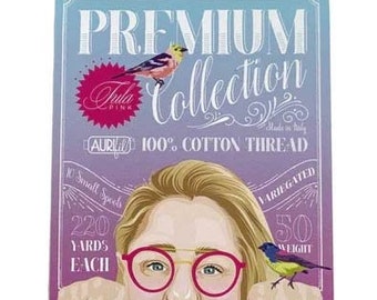 Premium Collection by Tula Pink - Aurifil Thread Set 50wt 100% cotton quilting dressmaking thread machine embroidery UK Shop
