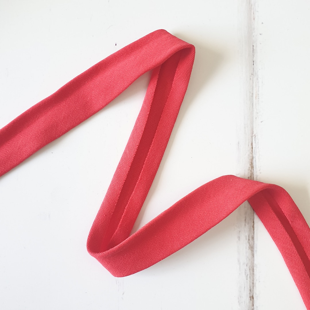 5/8 Jersey/ Knit Bias Binding Tape in RED, 16mm Single Fold Jersey Bias