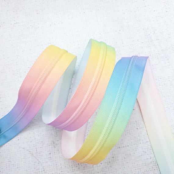 Pastel Rainbow Zipper Tape With Rainbow Coil Teeth 5 Zip Etsy