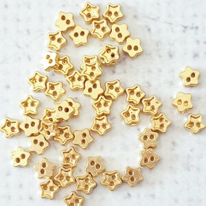 4mm Mini Star GOLD colour metal Tiny button 4 mm Sewing Craft Doll Clothes Making   bjd UK Shop