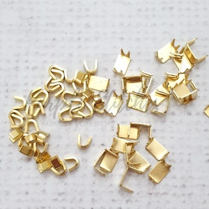 LIGHT GOLD Metal Zipper Stopper for #5 zipper tape, zip stopper for top and bottom, light Gold colour metal, Zipper Repair,  UK shop