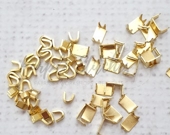 Tope de cremallera de metal dorado claro para cinta de cremallera n.° 5, tope de cremallera para la parte superior e inferior, metal de color dorado claro, reparación de cremalleras, tienda del Reino Unido