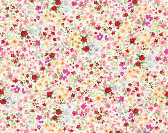 Ditsy Floral in Pink & Red - Sevenberry fabric Fat Quarters 100% cotton quilting dressmaking UK Shop 6116D1-1