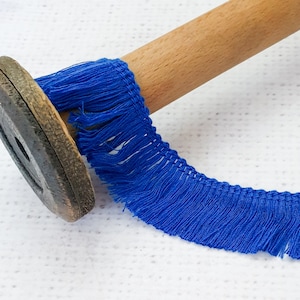 ROYAL BLUE franje trim, 2,5cm / 1'' brede viscose zijdeachtige borstel franje tape lint, tassle trim, dressmaking, ambachtelijke bekleding Retro, UK (No 6)