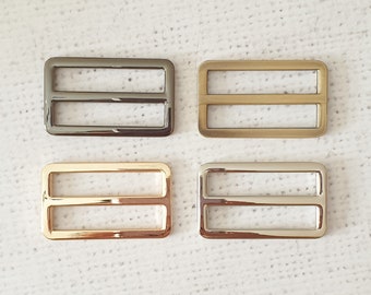 1.5"/38mm slider metal tri glide, bag purse strap adjuster, connector buckle triglide slide light gold silver gunmetal antique brass UK shop