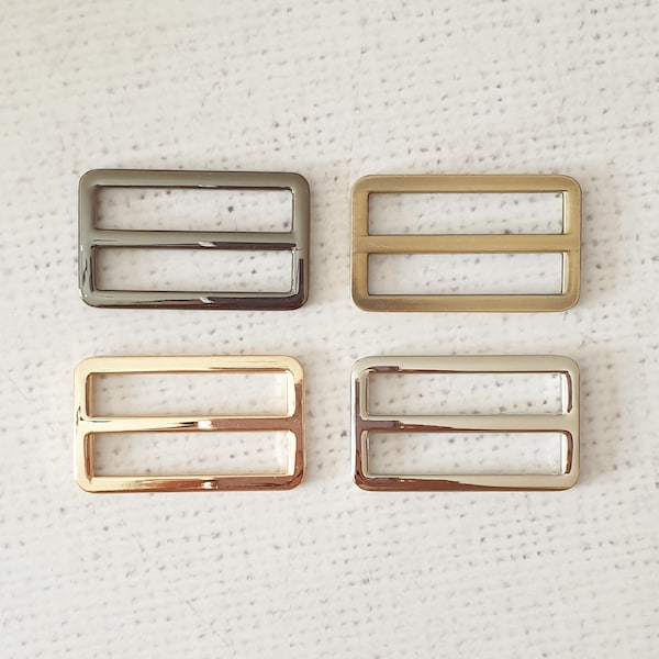 1.5"/38mm slider metal tri glide, bag purse strap adjuster, connector buckle triglide slide light gold silver gunmetal antique brass UK shop