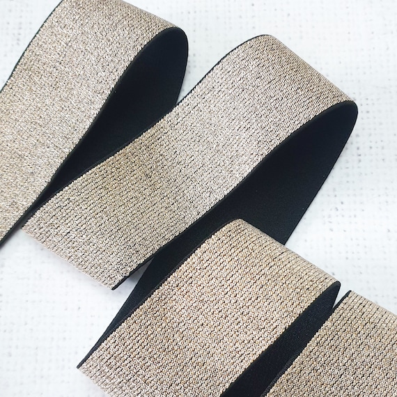 1.5 inches / 38mm METALLIC BLACK Elastic band waist band elastics , Soft  elastic Sewing dressmaking UK shop