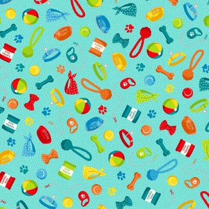 Scatter Pet Toys - Furry Friends Makower Fabrics dog fabric, pet fabric, paws Fat Quarters 100% cotton quilting dressmaking UK Shop