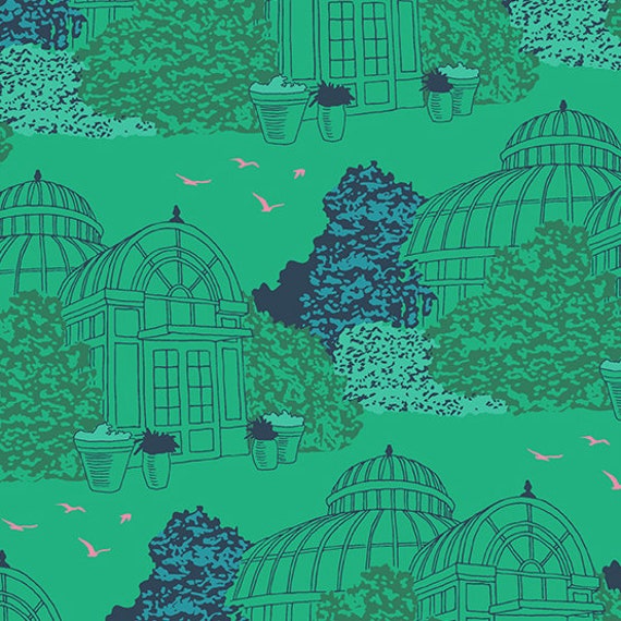 Flora and Fauna Conservatory Grass - Patty Sloniger - PER QUARTER METRE Flora and Fauna Conservatory Grass - Patty Sloniger - PER QUARTER METRE