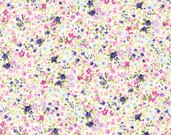 Ditsy Floral in Purple & Pink - Sevenberry fabric Fat Quarters 100% cotton quilting dressmaking UK Shop