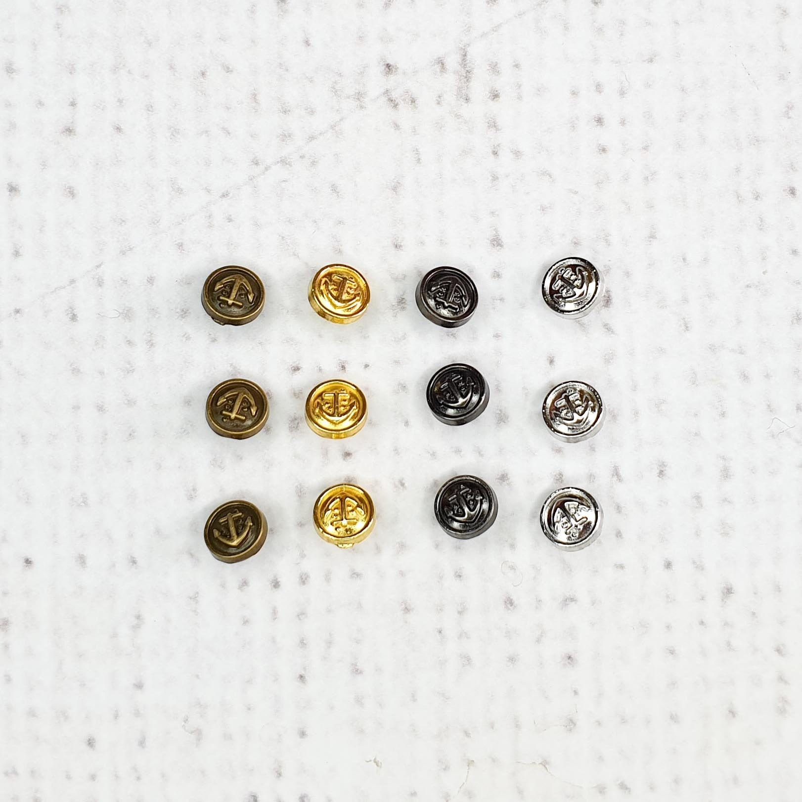 6mm Mini Anchor Button Mini Metal Button Metal Tiny Coat Etsy UK