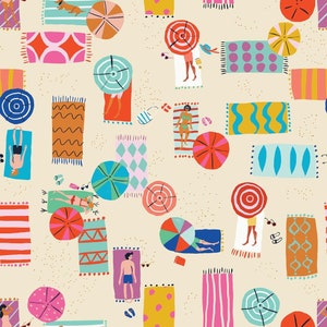 Beaches Sun Bathing - Lazy Days - Dashwood Studio Fat Quarters 100% cotton quilting dressmaking UK Shop