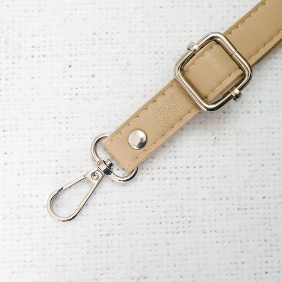 Beige / GOLD Adjustable PU Leather Bag Straps 75cm 138cm 