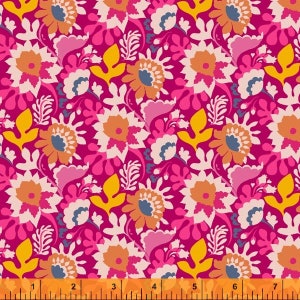 Flower Trail Hot Pink - Eden - Sally Kelly - Windham Fat Quarters 100% cotton quilting dressmaking Sally Kelly UK Shop 52811-11