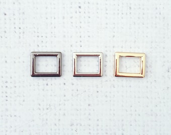 1/2" / 13 mm 金属合金フラット長方形リング、ライトゴールド、シルバー、ガンメタル、バッグ作り長方形リング供給 UK ショップ