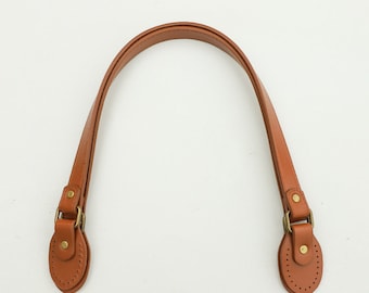 One Pair of 22.5" inch TAN / CAMEL pu leather bag strap handles, bag making, ready made sew in handle, UK Shop