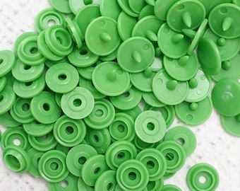 GENUINE KAM Snap Grass Green Gloss KAM snaps - Size 16 / T3 / 10.7mm Plastic Snap Poppers polyacetal resin snaps fastening B14 - Grass Green