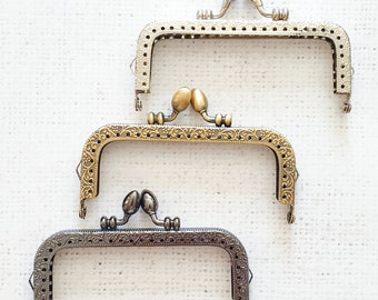 10.5cm / 4" square shape antique style metal bag frame bullet shape kiss lock closure vintage style Purse Frame Handbag Accessories UK shop