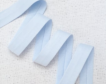 Nastro di rilegatura in maglia di jersey BLU CHIARO da 20 mm / 3/4" pollici, rilegatura in jersey piegata singola 100% cotone, al metro Negozio nel Regno Unito Colore 3
