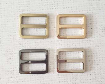 Cursore da 1"/25 mm in metallo tri glide, connettore per la regolazione della tracolla della borsa con fibbia triglide slide oro argento canna di fucile ottone antico negozio nel Regno Unito
