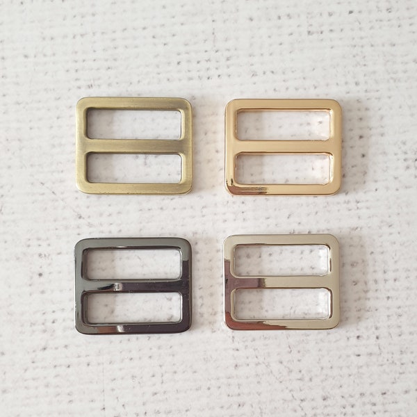 1" / 25mm slider metal tri glide, bag purse strap adjuster connector buckle triglide slide light gold silver gunmetal antique brass UK shop