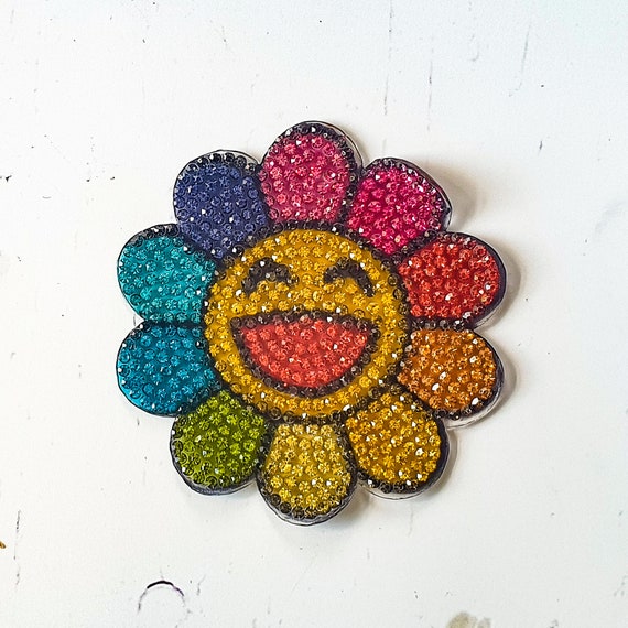 Rainbow rhinestone button art  Button art, Rhinestone projects, Sparkle  gift