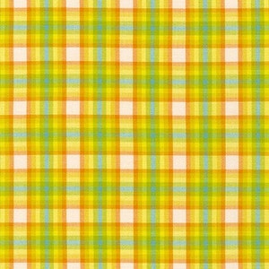 Saffron Yellow Check - Kitchen Window Woven Elizabeth Hartman 100% cotton woven check / plaid / woven gingham quilting dressmaking UK Shop