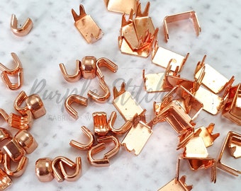 ROSE GOLD Tapón de cremallera de metal para cinta de cremallera # 5, tapón de cremallera para arriba e inferior, metal de color oro rosa, reparación de cremallera, tienda del Reino Unido